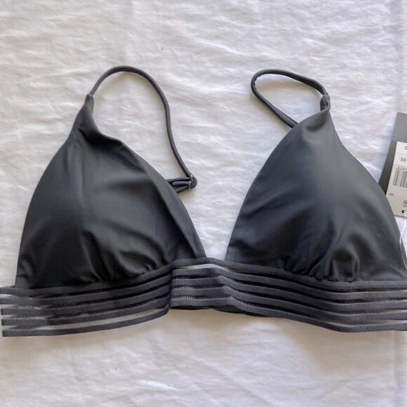 NWT Rip Curl Women's Illusion Triangle Bikini Top Swimwear Gray Size M - Picture 3 of 3